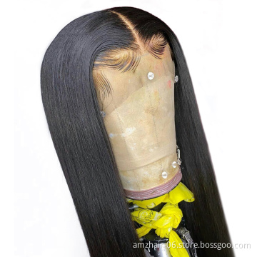 Full Lace Front Human Hair Wigs Pre Plucked Raw Brazilian Virgin Human Cuticle Aligned Hair HD Swiss Lace Frontal Wig Wholesale